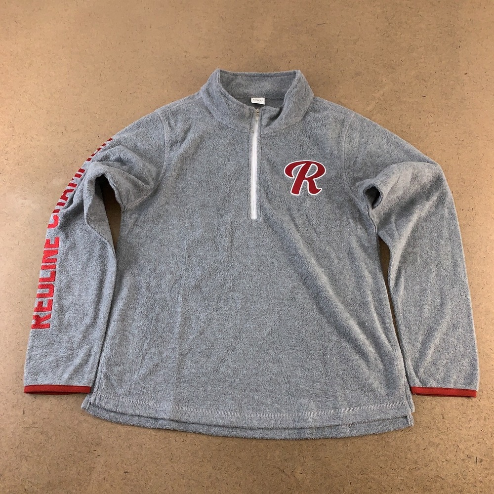 Success Brands Adult Size Small Gray Fleece Red Line Champion 1/2 Zip Pullover
